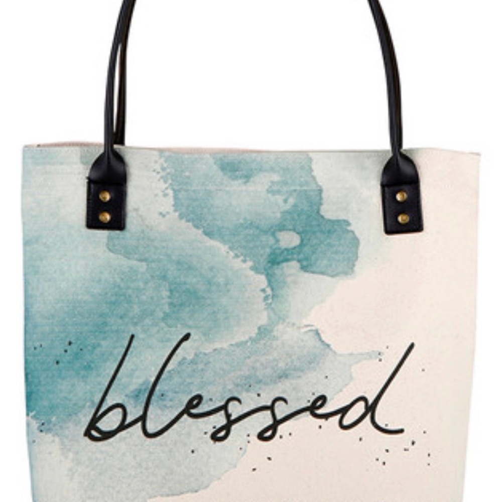 Gifts of Faith “Blessed” Canvas Tote Bag Purse Book Bag - Picture 2 of 7